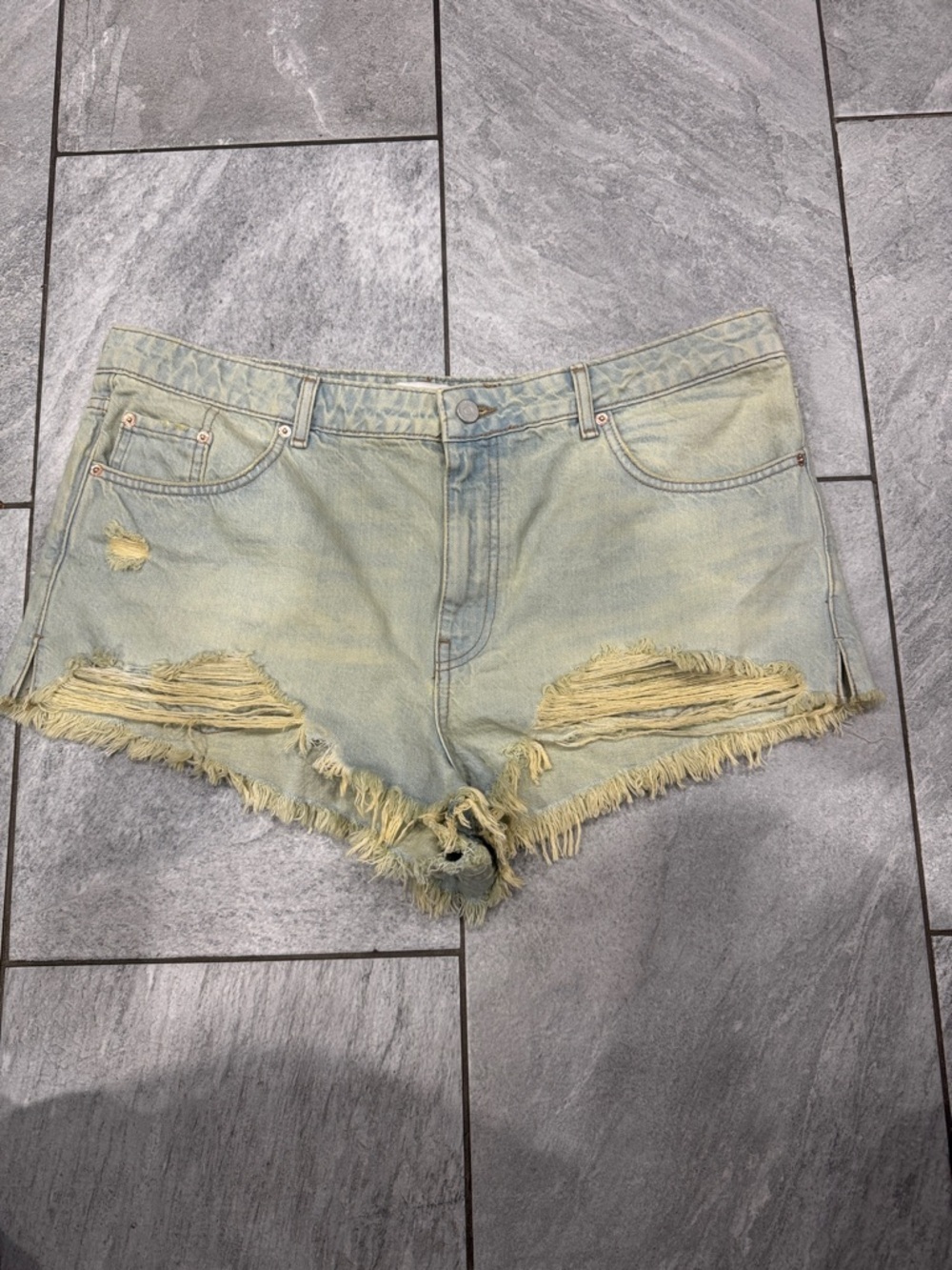 BDG Pale Distressed Denim Cutoff Shorts